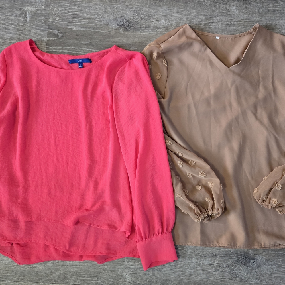 Apt. 9 Women's Blouses - Pink and Tan